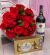 Rosas Ferrero y vino
